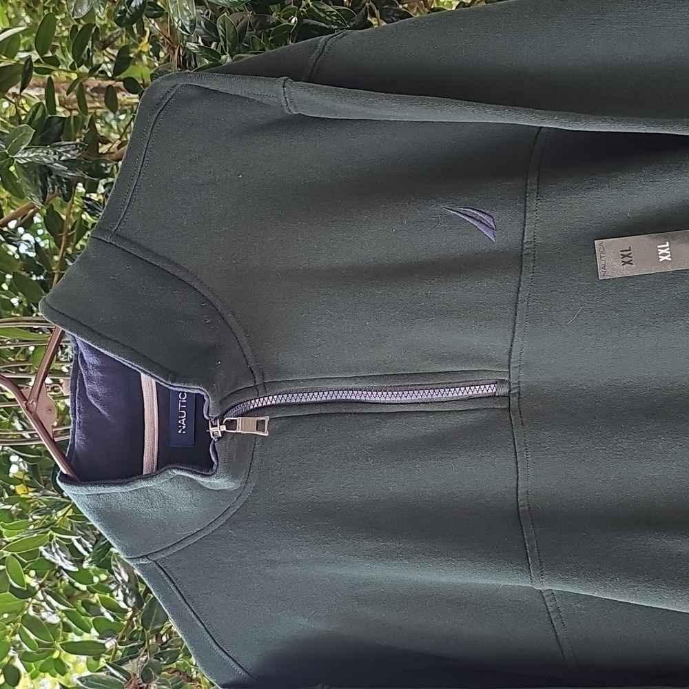 XXL Nautica Men's Forest Green Zip-Up Sweater‎ - Picture 3 of 9